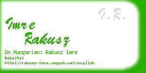 imre rakusz business card